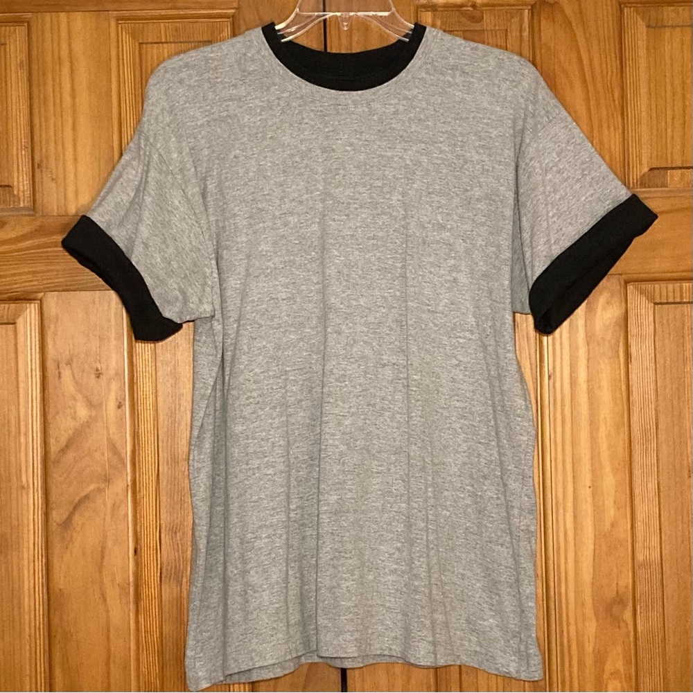 NWOT Bike Vintage 80s T-Shirt Flip Sleeve Gray Black Men's Size L Large